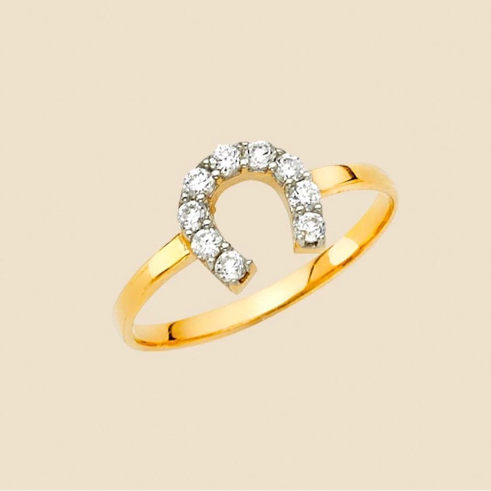 14k solid Gold Horseshoe Ring | herradura Ring | Valentine Ring | Birthday Gift